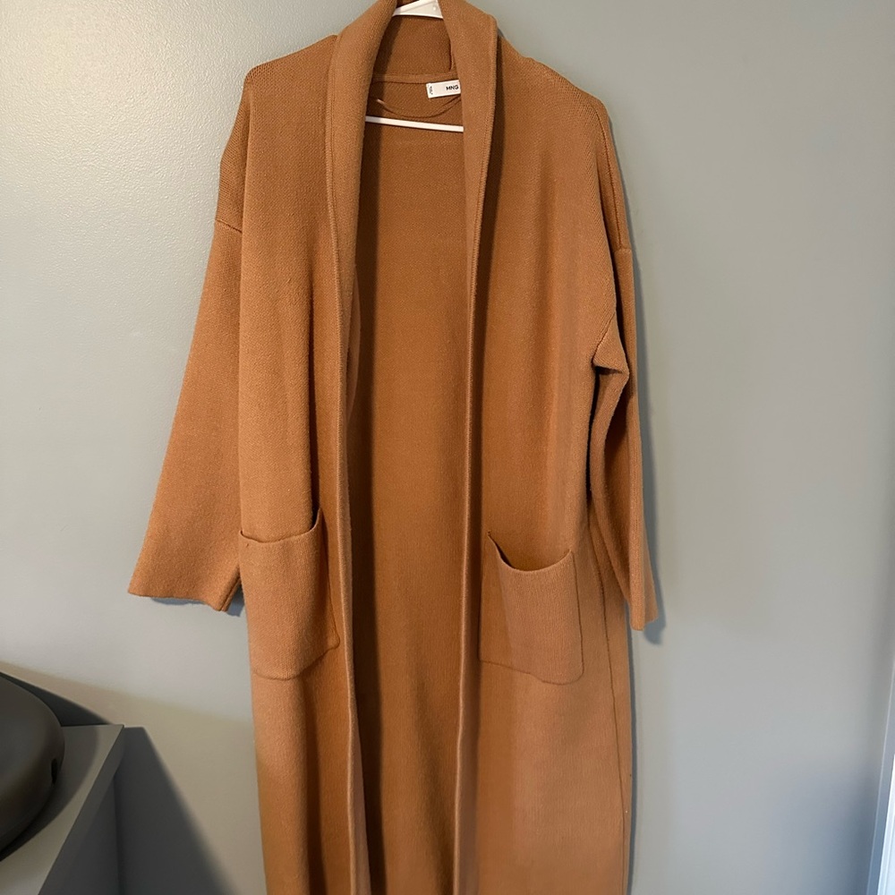Mango Tan Longline Cardigan